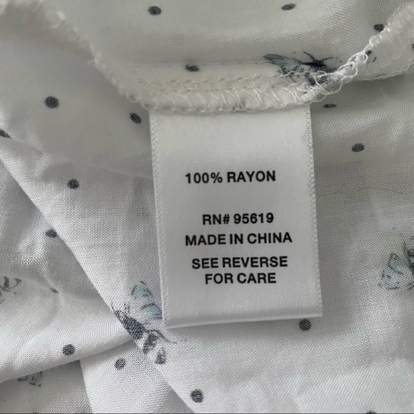 Single Thread Bee Print Faux Wrap Top - Picture 8 of 8